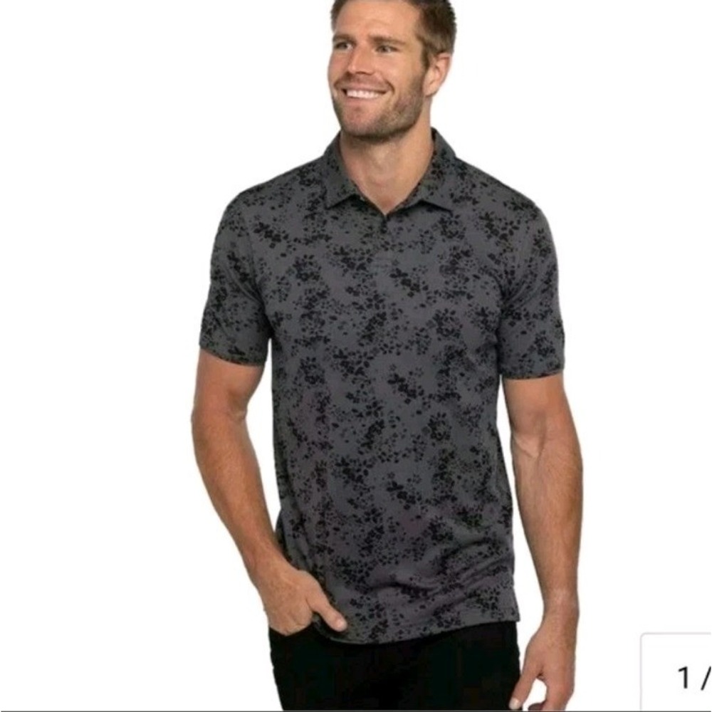 Travis Mathew‎ A Little Spice Polo Size XXL Black Charcoal Short Sleeve Golf